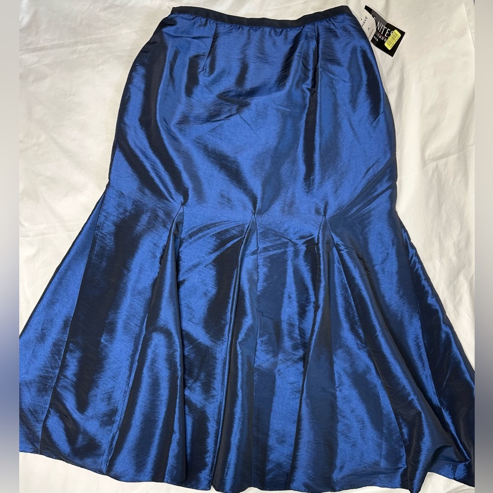 J.R.Nites NWT Taffeta Blue Maxi Skirt w/Godets